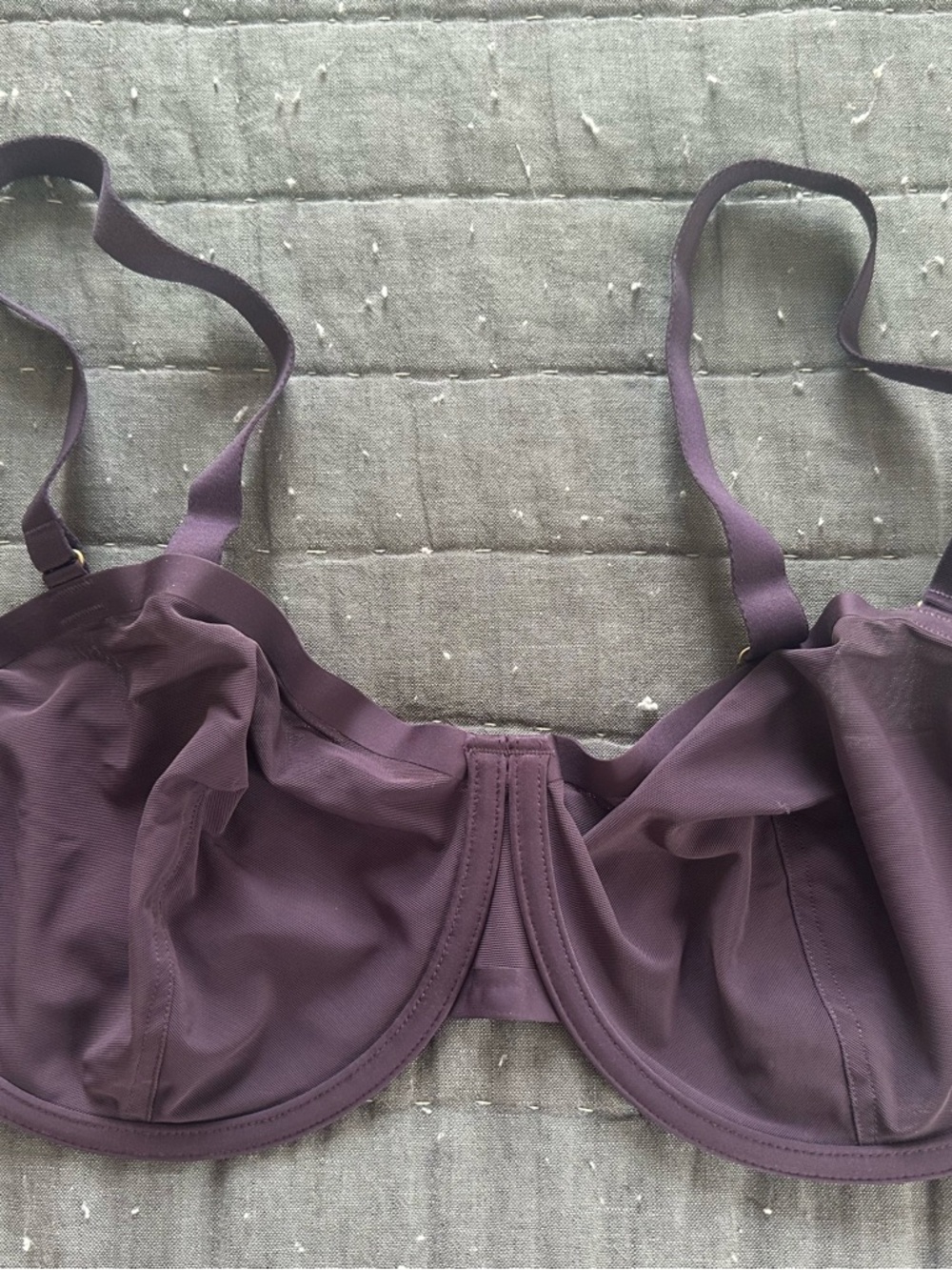 Cuup Balconette Sheer Underwire Bra in Deep Plum 36G